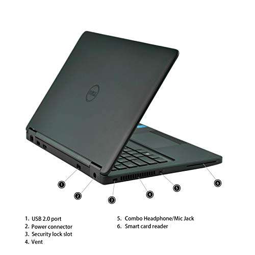 Dell Latitude E5250 12.5in Laptop, Intel Core i5-5200U 2.2GHz, 8GB RAM, 256GB Solid State Drive, Windows 10 Pro 64Bit (Ceritified Renewed) 6