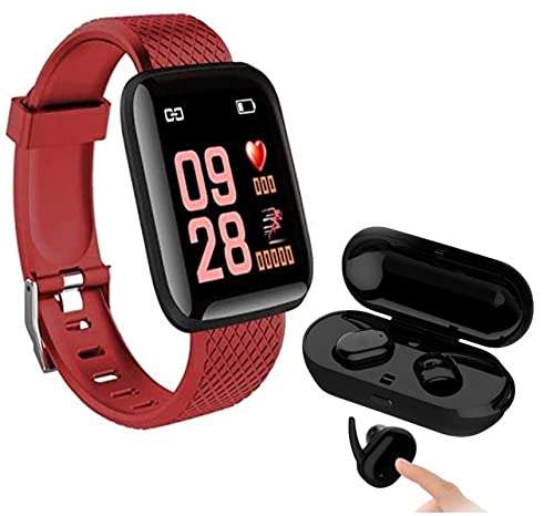 Lapras 4 Year Warranty Bluetooth D116 SmartWatch with Heart Rate Monitor, Truly Wireless Bluetooth Headset with Charging Case 1