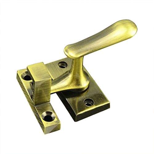 Zhi Jin 2Pcs Retro Casement Fastener Window Lock Heavy Duty Gate Door Latch Bolt Guard Gold 3