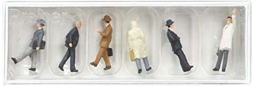 Preiser 10381 Passengers Businessmen with Coats Package(6) HO Model Figure
