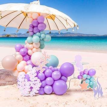 Purple Pink Sky Blue Metallic Balloons Garland Kit 61 pcs For Birthday, Baby Shower, Wedding Decoration. 6