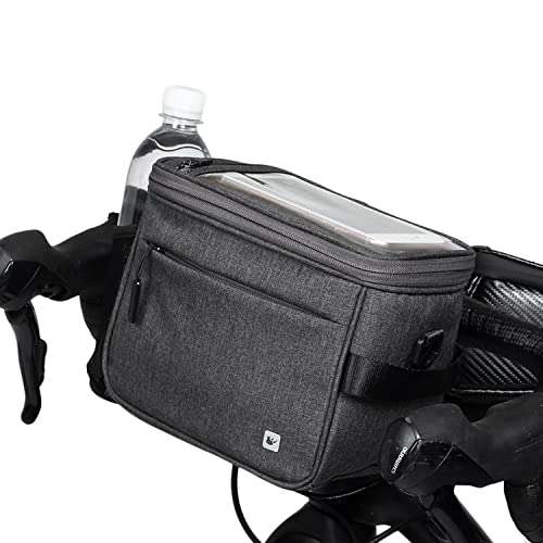 Rhinowalk Bike Handlebar Bag Waterproof Bicycle Front Bag Pack Camera Bag Handbag Phone Bag with Touch Screen Shoulder Strap, Grey 1