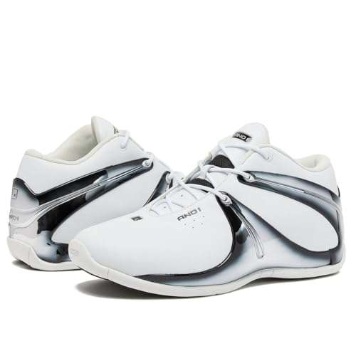 AND1 Rise Men’s Basketball Shoes, Sneakers for Indoor or Outdoor Street or Court - Black/Black, 13 Medium 6