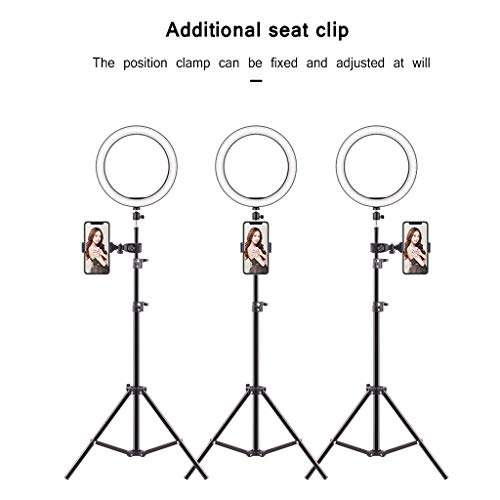 QFFL LED Ring Light Floor-Standing LED Ring Fill Light Soft Light 3 Colors with Tripod Stand and Phone Holder USB Interface Power Supply for Makeup Video Photography (Color : 43-110CM) 3