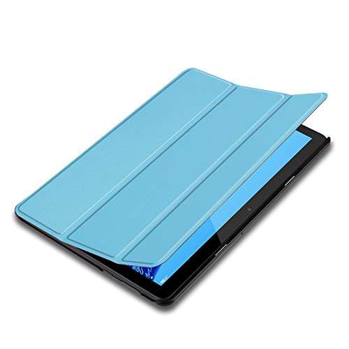 Robustrion Smart Trifold Hard Back Flip Stand Case Cover for Huawei Mediapad T5 10.1 inch 2019 Release - Light Blue 3