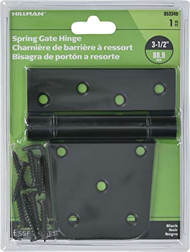 Hillman 853348 Heavy-Duty Spring Gate T Hinge, Black 3