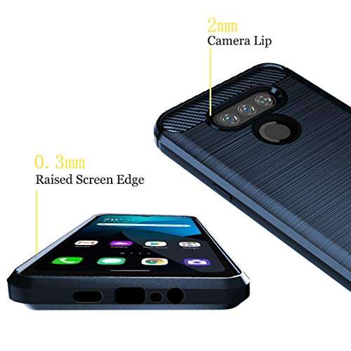 Dzxouui Compatible with LG Harmony 4 Case,LG Premier Pro Plus Case,LG K40S Case,LG K41 Case,LG K400 Case,Phone Cover Shockproof Soft TPU Cases for Harmony 4(DL-DarkBlue) 4