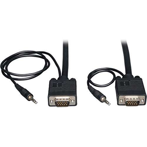 Tripp Lite VGA Coax Monitor Cable with audio, High Resolution cable with RGB coax (HD15 and 3.5mm M/M) 10-ft.(P504-010)