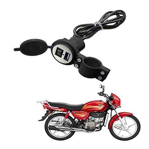 rwt heavy duty bike mobile usb charger for hero splendor plus i3s- Black 1