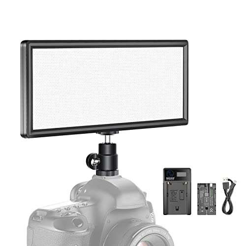 Neewer Super Slim Bi-Color Dimmable LED Video Light with LCD Display, 2600mAh Li-ion Battery and Charger - Ultra High Power LED Panel, 3200K-5600K for Camera Photo Studio Portrait Video Photography 1