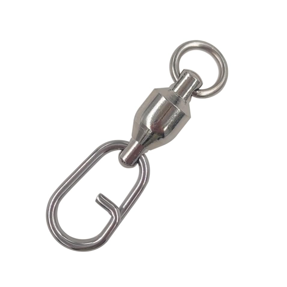 unclesportinfof 25/50pcs Ball Bearing Swivel Fishing Stainless Split Ring Fish Hooks Connectors for Saltwater 7LB-132LB (8454, 3#-0.98"/61LB-25PCS) 5