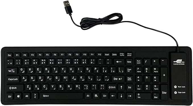 Shrevi Waterproof Foldable Portable Soft Silicone Keyboard USB Wired Roll-up Silica Gel Computer PC Desktop Keyboard for Laptop Notebook PC Mac 3