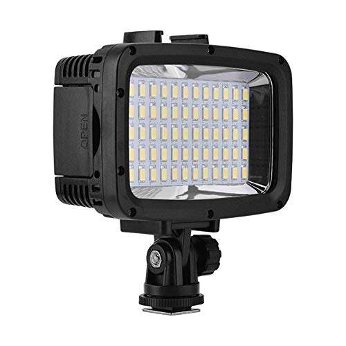 Camera Light, 40m/130ft Underwater Waterproof Diving 60 LED Video Light Fill Lamp for Camera and Smartphone 1
