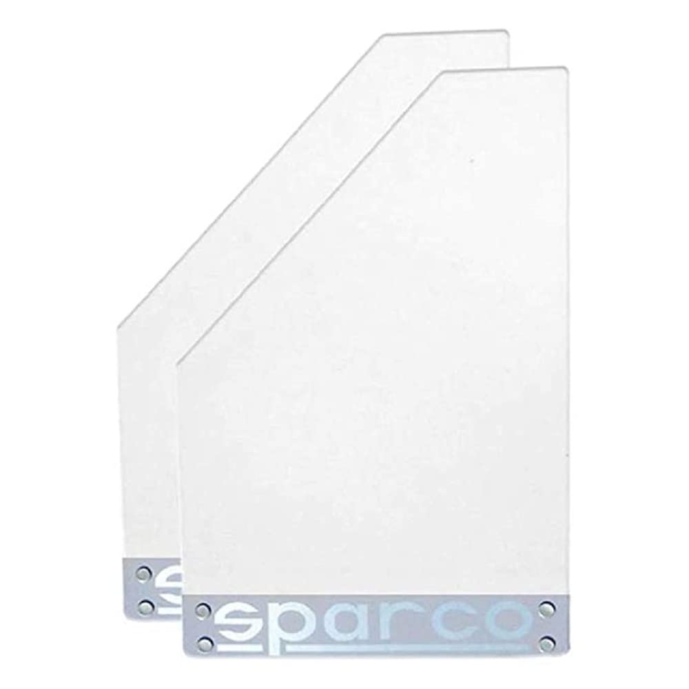 Vocado Car Mudguard, Sparco Car Plastic Mud Flap, Splash Guard Compatible with All Models .White (Set of 4) 3