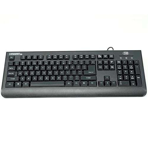 TVS ELECTRONICS Champ Heavy Duty Membrane Wired Keyboard | Array of 104 Keys |Multimedia Functions|Membrane Keys| Compatible|Smooth Handling|Lightweight|Plug|SND Play USB Connectio |Sculpted Key Cap 1