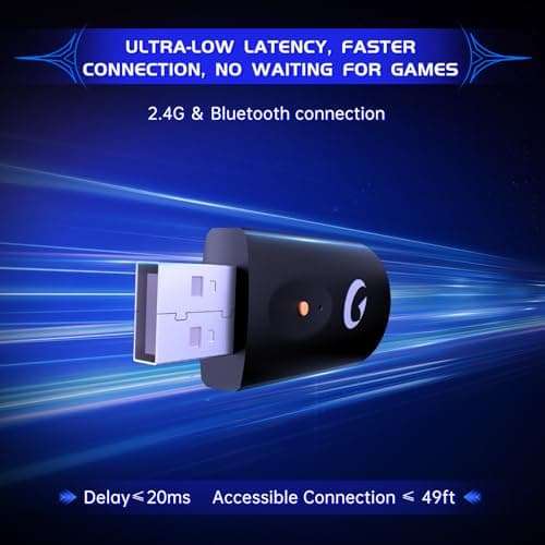 Gvyugke Gaming Headset Wireless 2.4GHz for PS5, PS4 Fortnite/Call of Duty/FPS Gamers, PC, Switch, Bluetooth 5.3 Gaming Headphones with ENC Microphone, Surround Sound, 40+H Battery (Black) 4