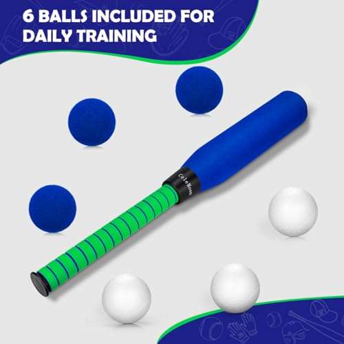 CeleMoon Adjustable Tee Kids T Ball Set Baseball Softball Bat Batting Toy, 8 Balls Included, for Toddler Boys Girls Age 3 4 5 6 Indoor Outdoor Sport Playing Game 3