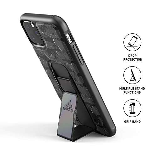 ADIDAS Sports Black Cell-Phone Case for iPhone 11 Pro Max, Drop-Resistant Hand-Grip Phone Cover with Strap 3