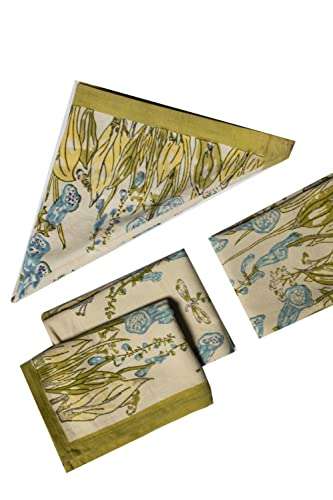 CONTRAST LIVING Reshama Hand Block Printed Kitchen Towel/Dish Towel/Hand Towel Multi Color Set of 3 Pcs 3