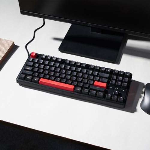 Keychron C3 Pro QMK/VIA Custom Gaming Keyboard, Programmable 87 Keys Compact TKL Layout Gasket Mount, Red LED Backlight Wired Mechanical Keyboard with Red Switches for Mac/Windows/Linux 2