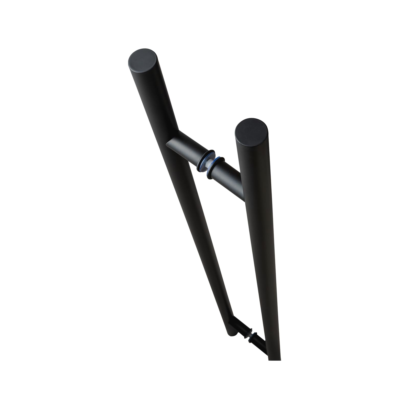 Prima Decorative - 72 Inches Door Pull Round Stainless Steel Back to Back Side Mount Bar Pull Handle for Entry Door Hardware Round 'H' Type/Ladder Type - Black 3