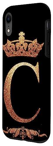 Crown Phone Case Initial C alphabet mobile cover Letter C Case for iPhone XR 2