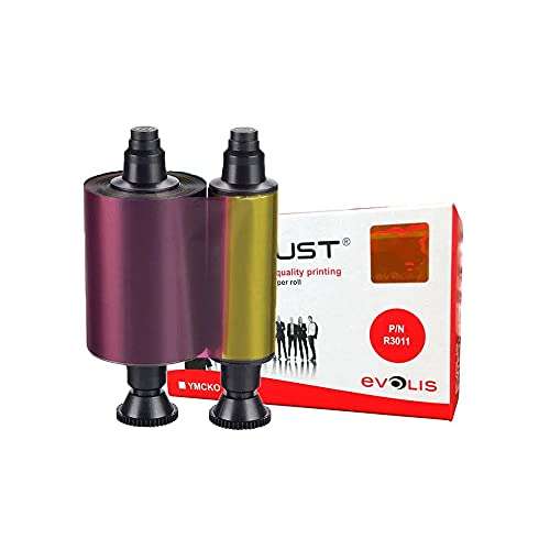 R3011 Evolis YMCKO Color Printer Ribbon - 200 prints 6