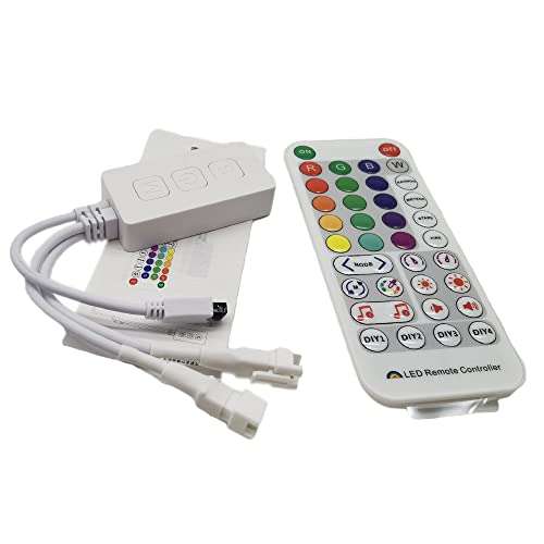 SP511E WiFi Music LED Controller for WS2812b WS2811 Addressable Pixel RGB LED Strip Dual Output Alexa Smart Voice APP Control, Multicolor 1