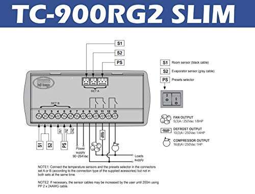 Digital Controller for Refrigeration and DEFROST - TC-900RG2 Slim 3