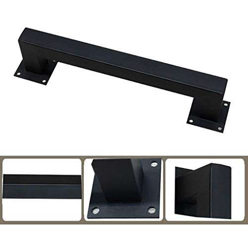XLAHD Bathroom Shower Door Handle,Wrought Iron Square Tube Door Handle, Black Industrial Wind Barn Door/Cabinet Door/Wood Door Handle,60cm 5