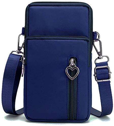 Cellphone Purse Wallet Cross Over Body Bag Shoulder Pouch Wristlet Armband for Samsung Galaxy S24 Ultra S23 S21 S20 FE A03 A33 A04 A14 A54 iPhone 15 14 13 12 11 Pro Max XR Google Pixel 7 6 Pro (Blue) 1
