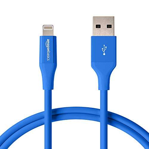 AmazonBasics Apple Certified Lightning to USB Charge and Sync Tough Cable, 3 Feet (0.9 Meters) - Blue 1