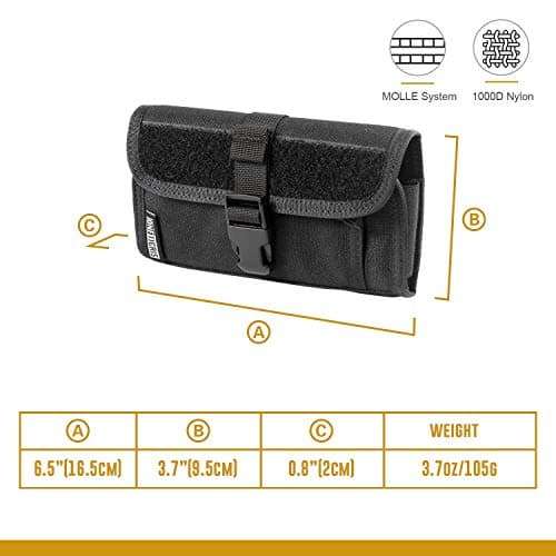 OneTigris Phone Pouch, Tactical Cell Holster for 2.25" Belt with MOLLE Strap and Quick Release UTX-Duraflex Buckle,Waist Bag Zipper Mobile Bag for 4.7”-6.1” Phone 4
