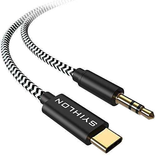 SYIHLON USB C to 3.5mm Aux Cable, Braided Type C to 3.5mm Audio Cable Car Aux Cord for Google Pixel 2 3 4XL, iPad Pro 2018, OnePlus 6T/7/7 Pro, Galaxy Note 10/10+ S20+, Moto Z, HTC and More (3.3Ft) 1