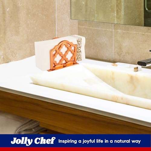 Jolly CHEF Disposable Hand Towels, Soft and Absorbent Line-Feel Dinner Napkin, Elegant Decorative Paper Guest Towels for Kitchen, Bathroom,Weddings,Parties, Gold and White 6