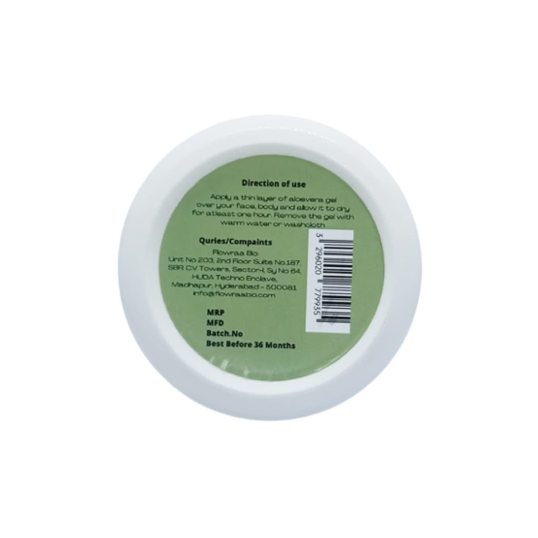 Flowraa 98% Pure, Non Toxic, Organic Aloevera Gel for Scars, Acne and Glowing Skin 100g 4