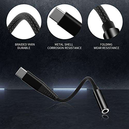 Headphone Adapter, Aothing USB C to 3.5mm Jack Aux Audio Dongle Cable Cord Compatible for iPad Pro Samsung Galaxy S21 S20 S10 Note 20 10 9 4