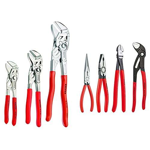KNIPEX Tools Pliers Wrench Set (3 Pieces) and Cobra Combination Cutter and Needle Nose Pliers Set (4 Pieces) 1