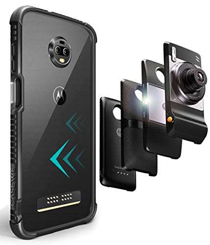 Casewe - Motorola Moto Z3 / Z3 Play Protective Flexible Bumper Case Cover/Compatible with Moto Mods - All Matte Black 1