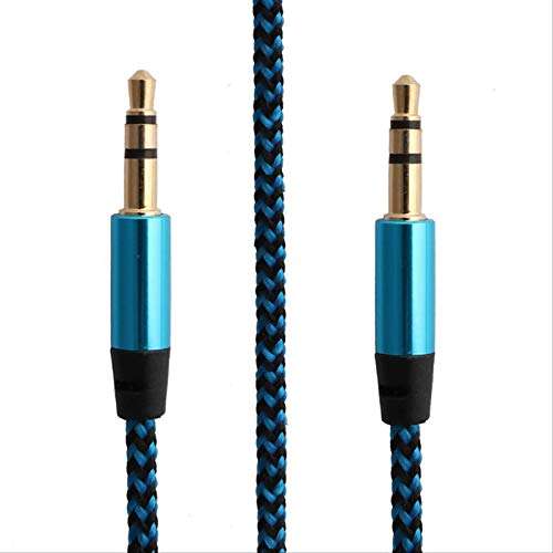 SRWYBB 1m Nylon Jack Aux Cable 3.5 Mm to 3.5mm Audio Cable Male to Male Gold Plug Car Aux Cord for iPhone Samsung Xiaomi（Random Color 2pcs Pack） 5