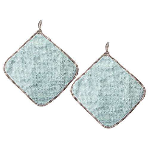 Excluzo 2PCS Super Absorbent Microfiber Kitchen Cloth Dish Cleaning Towel Blue 1