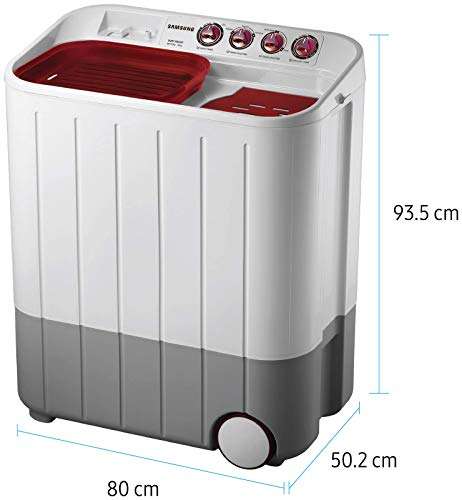 Samsung 7 Kg Inverter 3 Star Semi-Automatic Top Load Washing Machine (WT717QPNDMWXTL, Light Grey, Double storm technology) 2