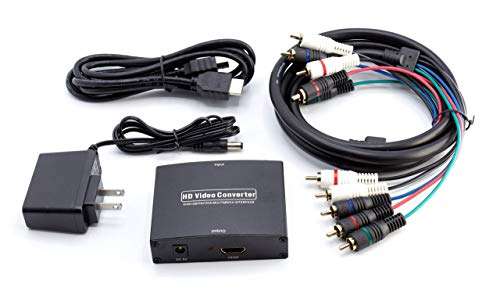 Component YPbPr to HDMI Converter Kit - RGB to HDMI Adapter with HDMI and Component Cable for 1080 HDTV (Black) 1