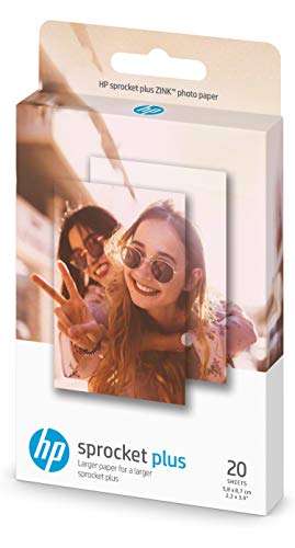 HP Sprocket Plus Instant Photo Printer (Black) Sprocket Plus Photo Sticky Backed Sheets, (Pack of 20) 6