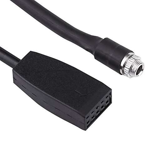 Keenso 3.5mm Female Aux Adapter Cable, Car Aux Female Jack Adapter Cable for E46 320i 320ci 320cic 323i 323ci 325i 325ci 325cic 328i 328ci 328cic 6