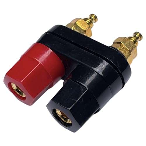 CESS Dual Binding Post, 4mm Banana Socket, 2 Way Gold-Plated Speaker Binding Posts, Power Amplifier Connector, 4 Pack 6
