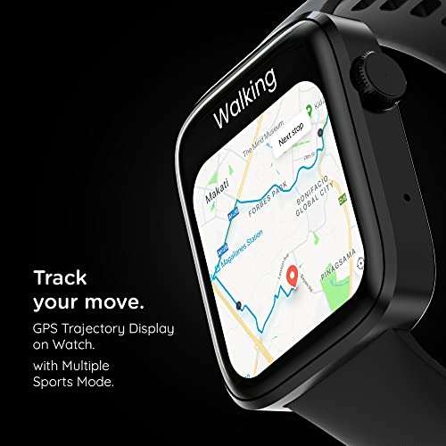 Pebble Newly Launched Cosmos Prime Bluetooth Calling Smart Watch, Largest 1.91" Bezel-Less Edge-to-Edge Display, 600 Nits Brightness, Sleek Metallic Body, Wireless Charging, Health Suite (Jet Black) 5