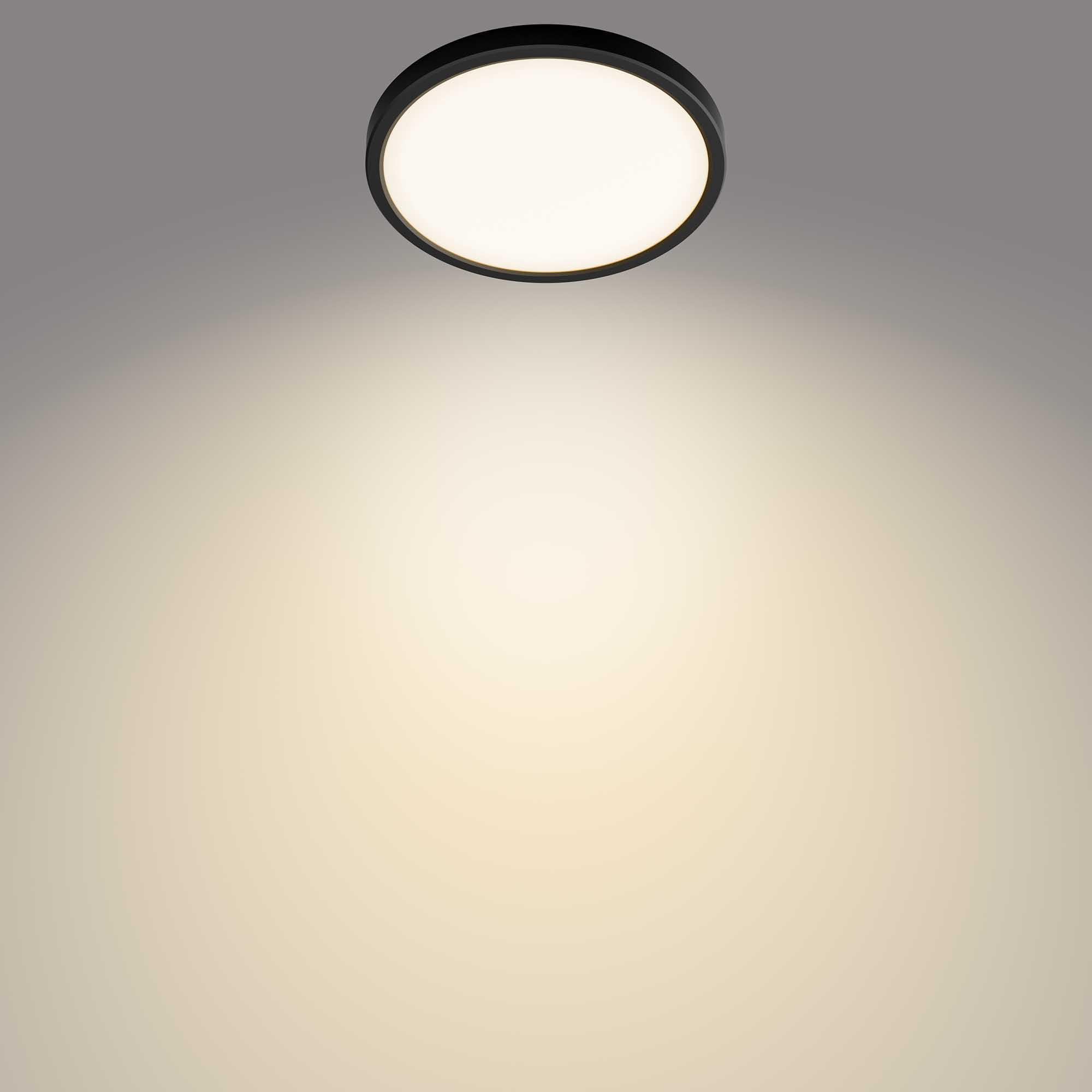 Philips LED Flush Mount Ultra Thin Black Ceiling Light 1-Pack Bright White (3000K) 1500 Lumen (22W = 100W) No Bulbs Required 4