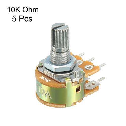 uxcell WH148 10K Ohm Variable Resistors Dual Turn Rotary Carbon Film Taper Potentiometer 10pcs 2