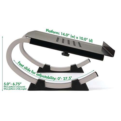 Allsop Redmond Adjustable Laptop Stand, Vented Curved Sturdy Metal Ergonomic Riser 2